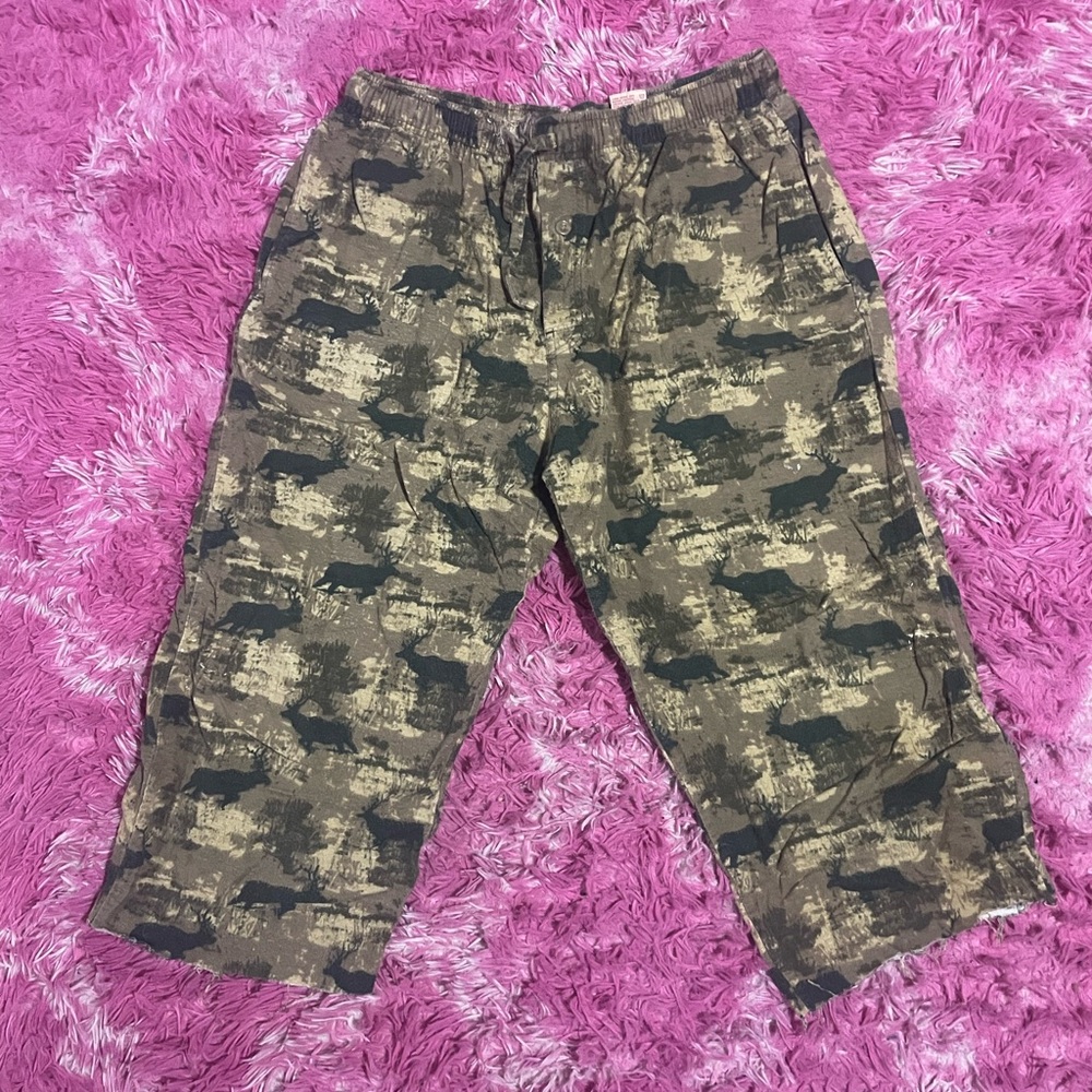 Camo pajama pants cut off